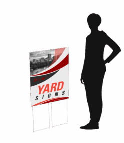 size option for fluted plastic yard sign with step stake