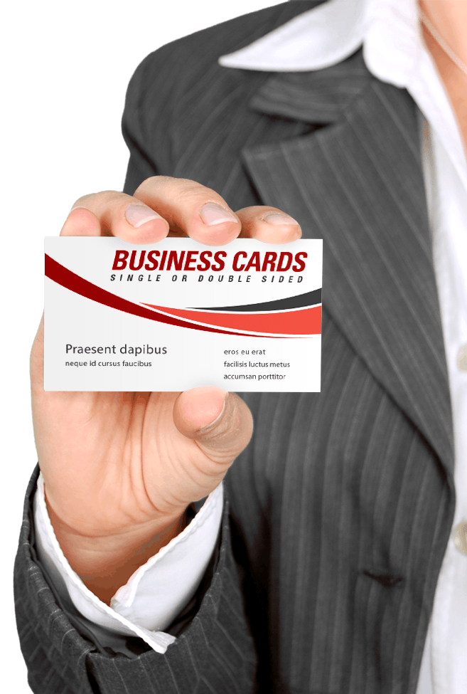 Custom printed business cards to scale