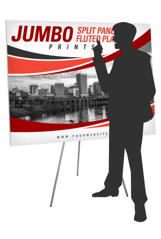 Large, Jumbo custom print on fluted plastic for indoor or outdoor