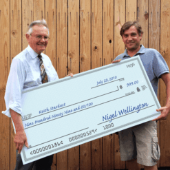 Giant check custom printed on a foamcore