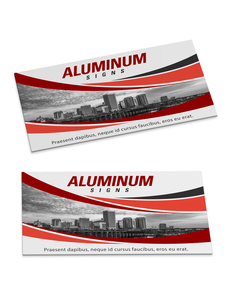 Custom printed aluminum sign - rectangular cut for road signs and parking lots