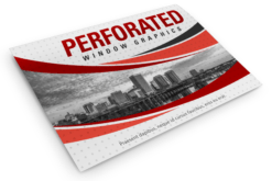 Perforated adhesive window graphic, see-through window print