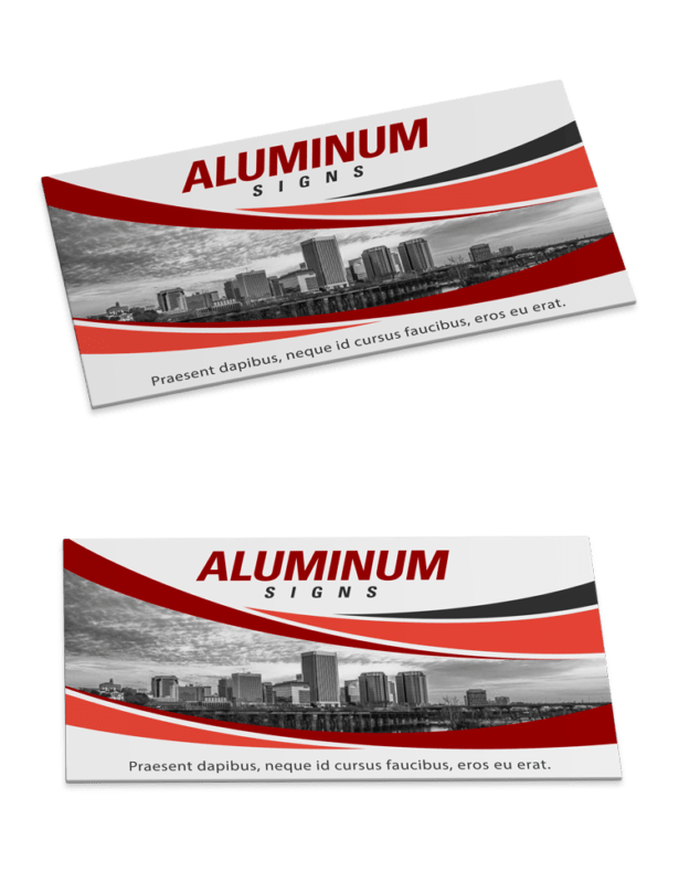 Custom printed aluminum sign, single or double-sided