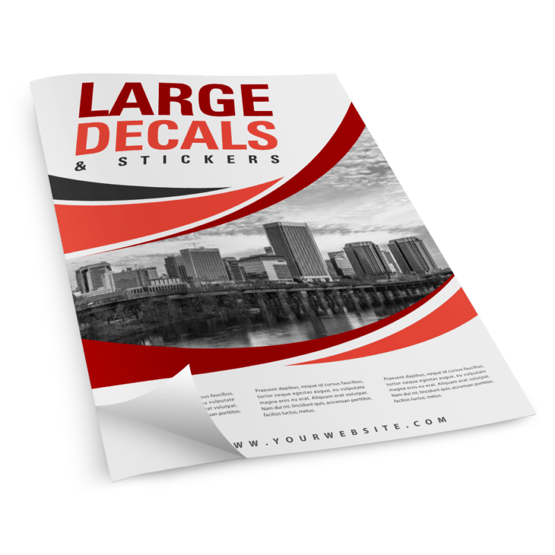 Large custom printed vinyl stickers and decals rectangular or shape cut with optional lamination