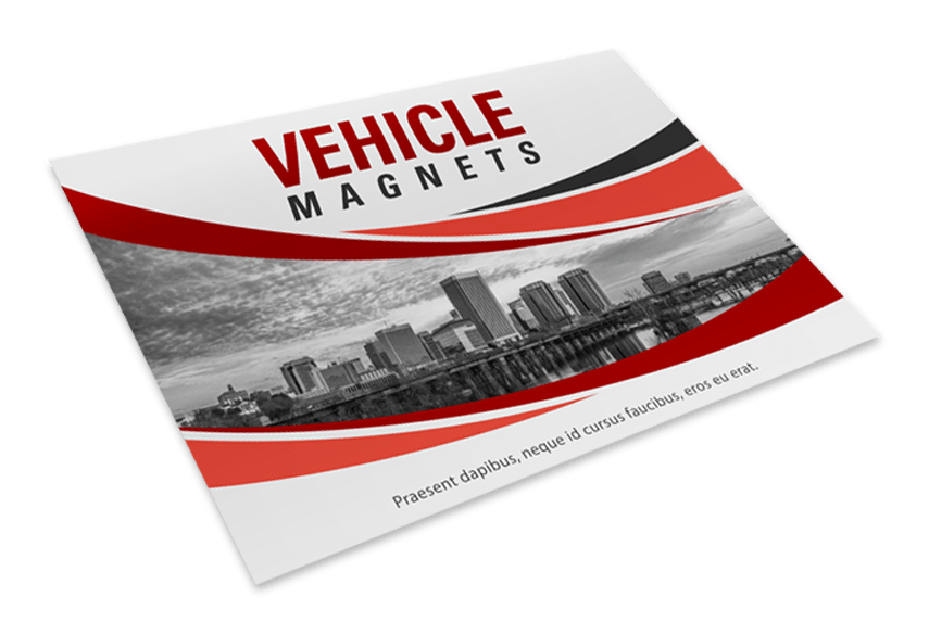 Large custom display magnets for company vehicle