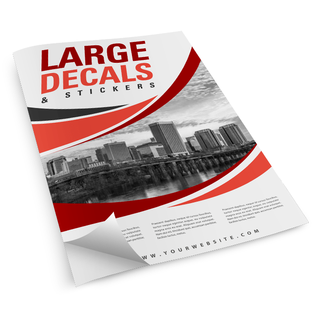 Large custom printed vinyl stickers and decals rectangular or shape cut with optional lamination