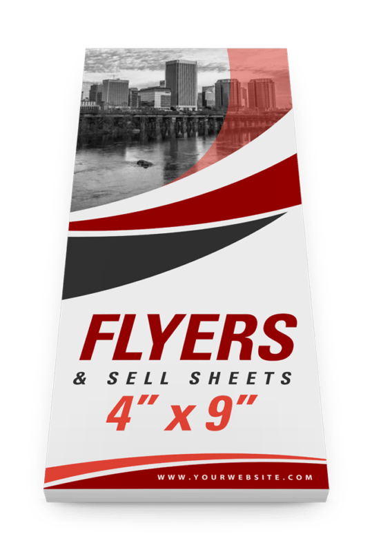 Optional size for bulk flyer and sell sheets printed fast in Richmond, RVA