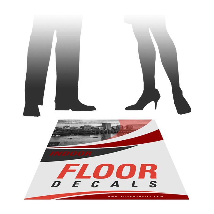 Indoor laminated floor decals custom printed in Richmond, RVA