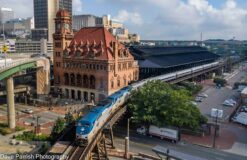 richmond photo print of Amtrack train leaving Main Street Station in Richmond, virginia by Dave Parrish Photography