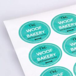 round stickers unweeded on sheet