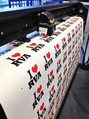 machine shape cut i love rva stickers