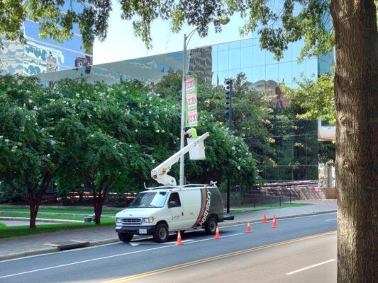 installation of pole banner
