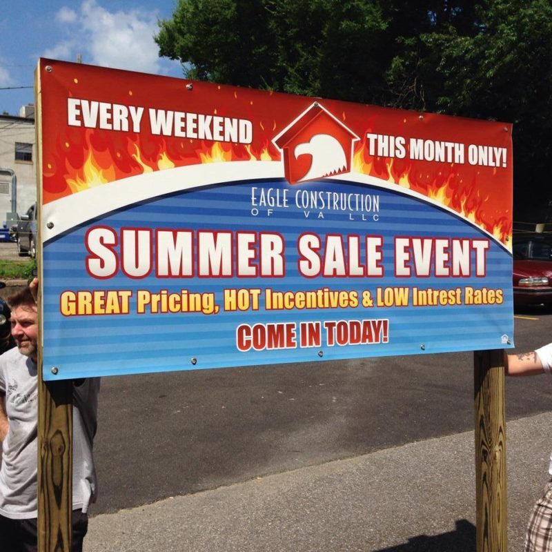 eagle construction temporary site sign