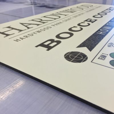 hardywood bocce court signage