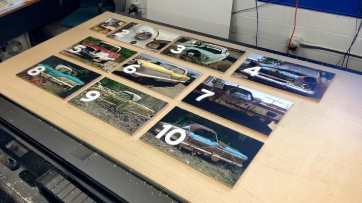 exhibit panels with dimensional numbers