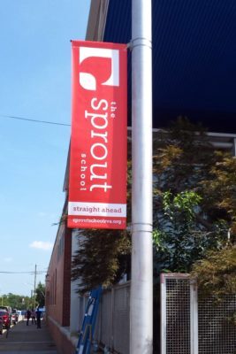 the sprout school pole banner