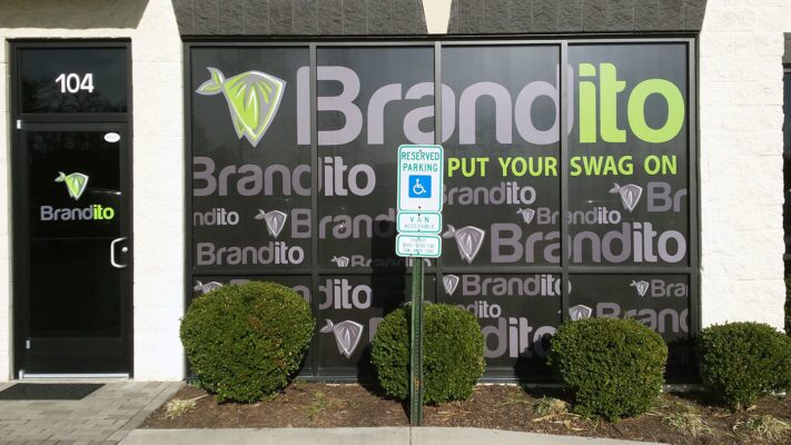 brandito logo door decal and window vinyl