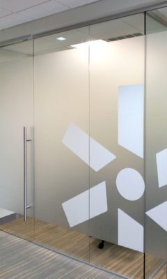 call federal conference room frosted and white window vinyl