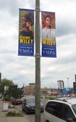 kehinde wiley vmfa pole banners on broad