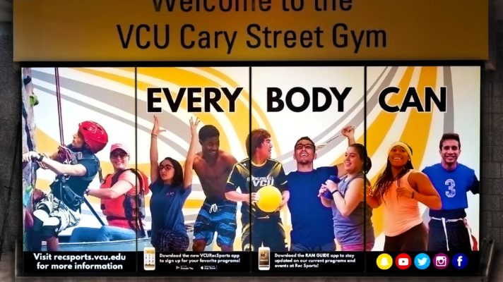 window decals for VCU cary street gym
