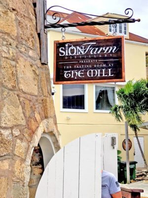 sion farm distillery hanging sign