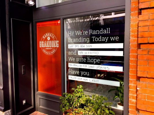 randall branding interactive window graphic