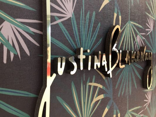 dimensional lettering with gold facer