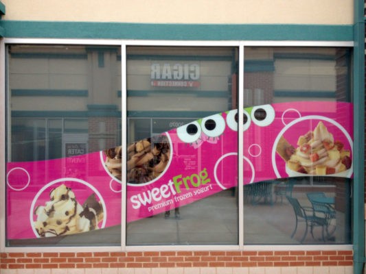 sweetfrog window swoosh decal