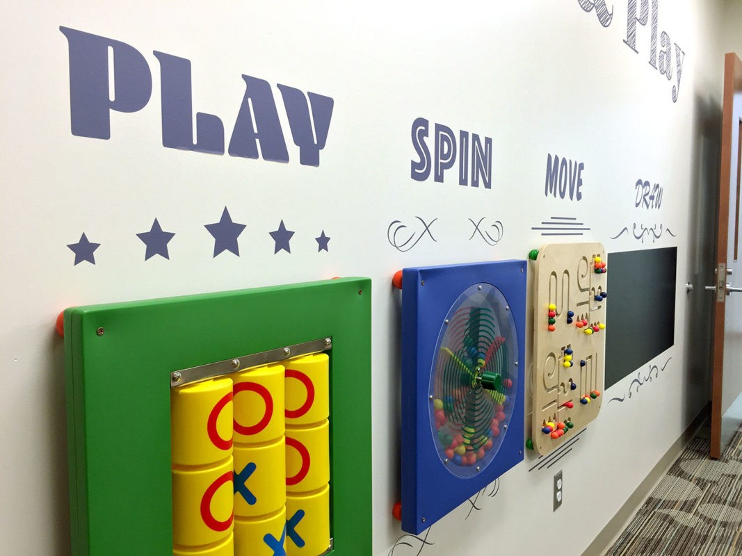 custom cut wall decals for interactive play area close up