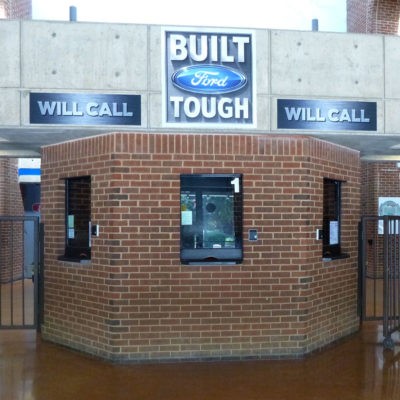 will call signage installed on concrete