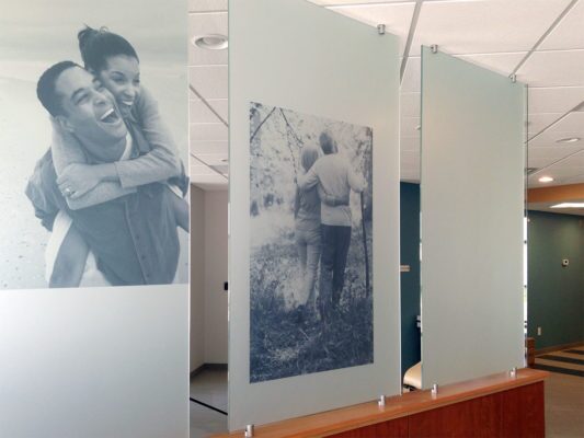 printed frosted panel