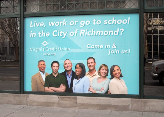 virginia credit union window signage
