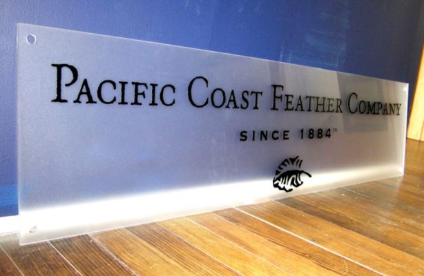 acrylic panel for pacific coast feather company
