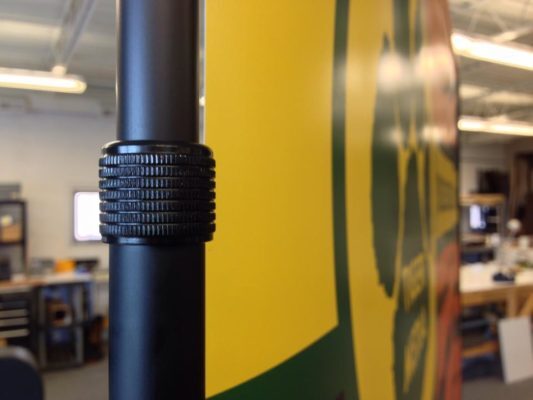 close up of hardware for backdrop