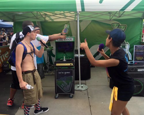 people enjoying displays at event