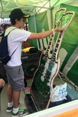 custom guitar stand at tradeshow