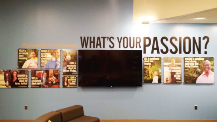 acrylic panels with wall vinyl letters