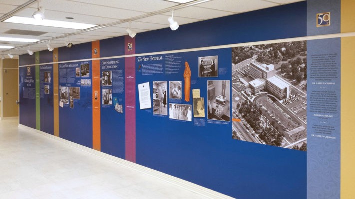 museum exhibit hallway mural