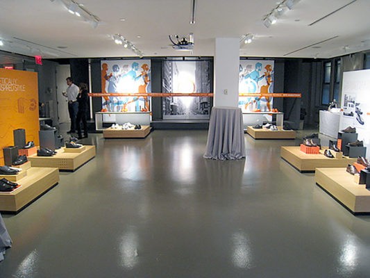 footwear exhibit displays