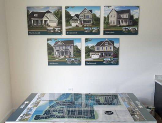 model home wall signs