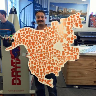 shape-cut wall display