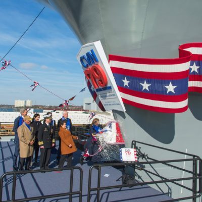 custom cut display on bow of boat