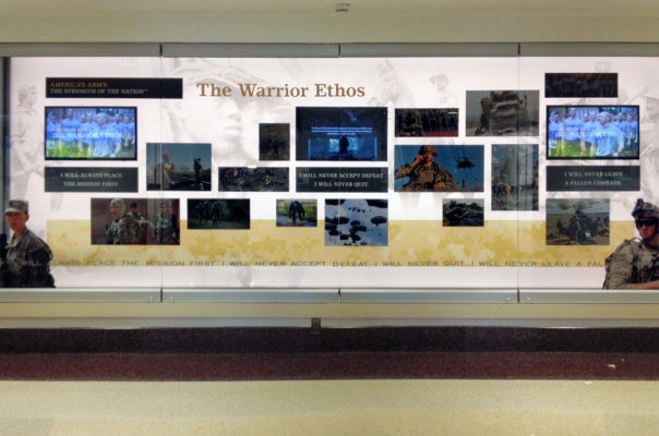 the warrior ethos wall display and informational panels