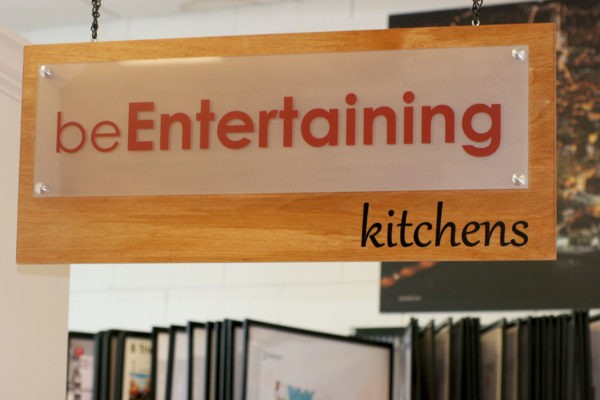 acrylic panel and standoffs with wood backer