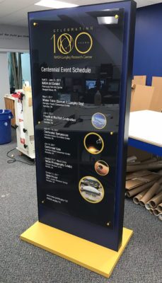 floor stand with acrylic and standoffs