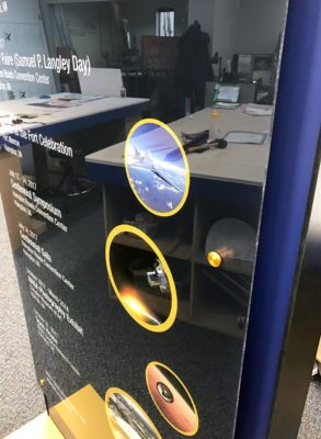 floor stand with acrylic and standoffs close up