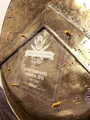 acrylic panels with gold standoffs