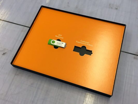 custom cut flash drive holder inside box