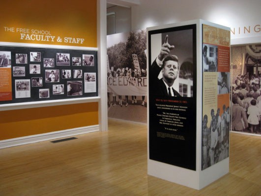 walk around informational floor stand