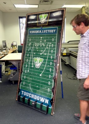 VA lottery touchdown board